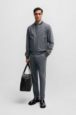 BOSS - Slim-Fit Jacke aus knitterfreiem Jersey