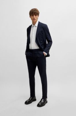 BOSS - Regular-fit shirt in printed Oxford fabric 