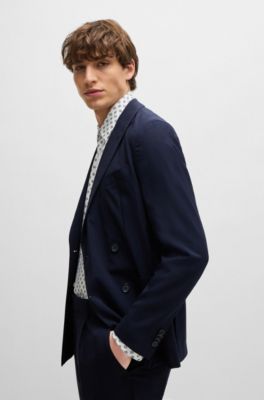 BOSS - Regular-fit shirt in printed Oxford fabric 