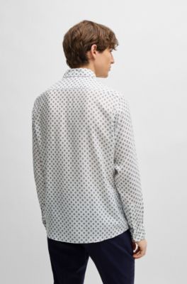 BOSS - Regular-fit shirt in printed Oxford fabric 