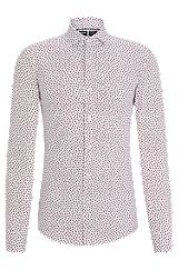 Slim-fit shirt in printed performance-stretch fabric, White