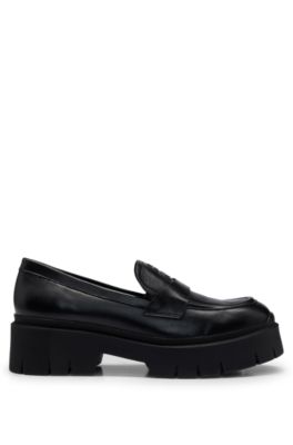 HUGO Chunkysole loafers in smooth leather with logo details