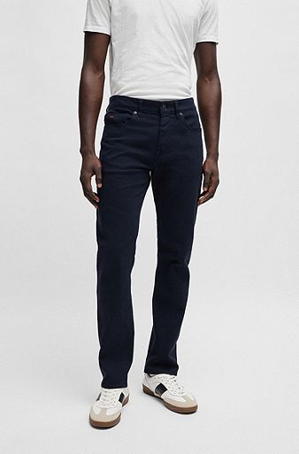 Dunkelblaue Slim-Fit Jeans aus softem Stretch-Denim, Dunkelblau