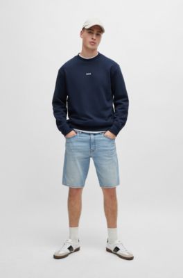 BOSS - Blaue Regular-Fit Shorts aus bequemem Stretch-Denim 