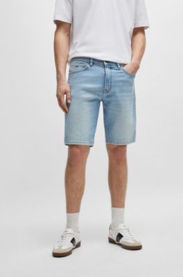 BOSS - Blaue Regular-Fit Shorts aus bequemem Stretch-Denim 