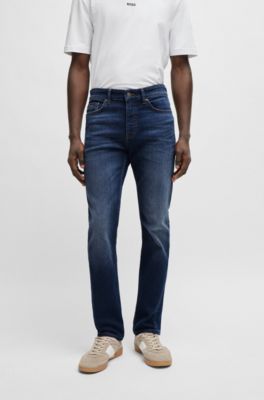 fitted stretch denim shirt