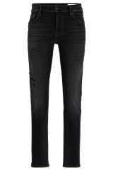 Slim-fit jeans in black soft-motion denim, Dark Grey