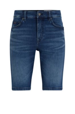 BOSS Slim fit shorts in blue soft motion denim