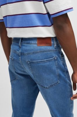 BOSS - Blaue Regular-Fit Jeans aus softem Stretch-Denim