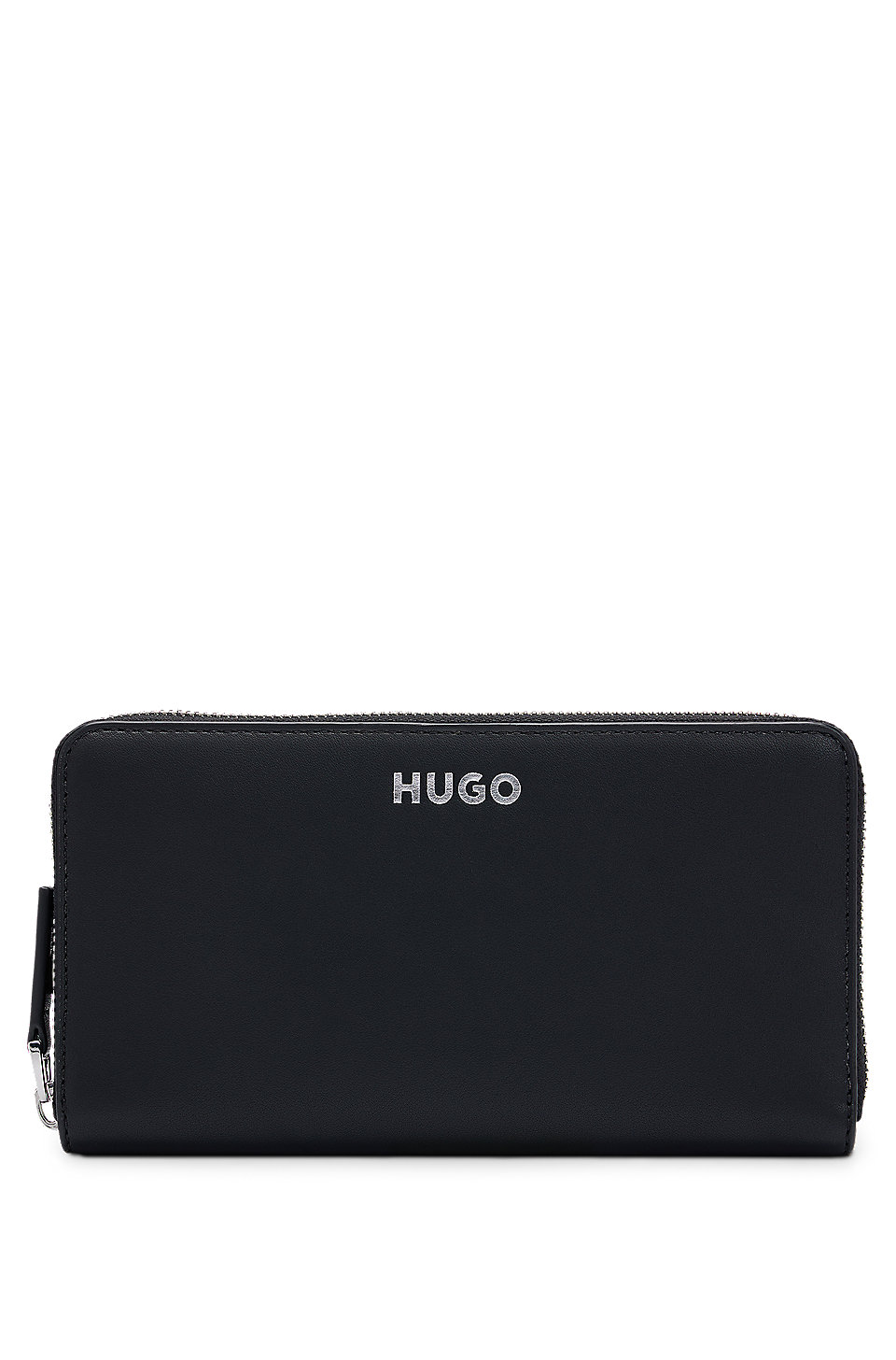 HUGO - Geldbörse aus Kunstleder mit Reißverschluss und Logo-Prägung