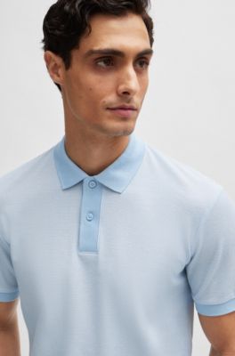 BOSS Slimfit polo shirt in twotone mercerised cotton