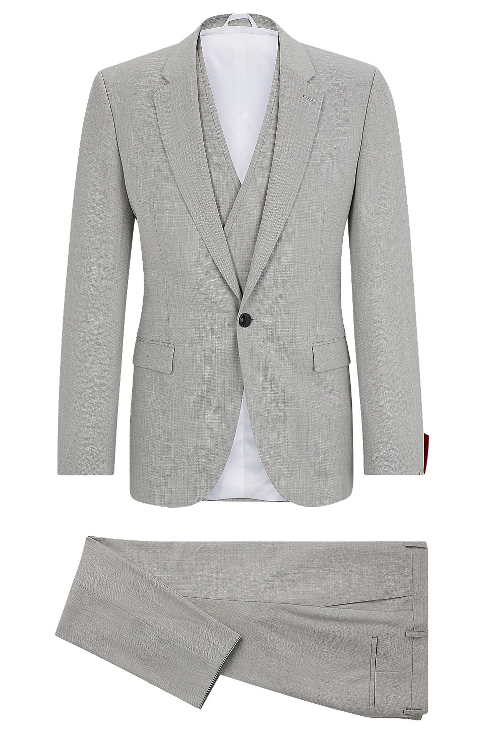 HUGO - Extra-slim-fit suit in patterned performance-stretch cloth