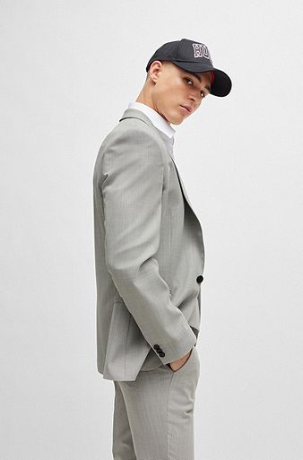 Fashion Grey Daily Men Suit Formal Business Blazer Slim Fit