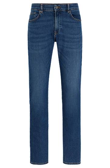 Slim-fit jeans in blue comfort-stretch denim, Hugo boss