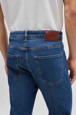 BOSS - Slim-fit jeans in blue comfort-stretch denim