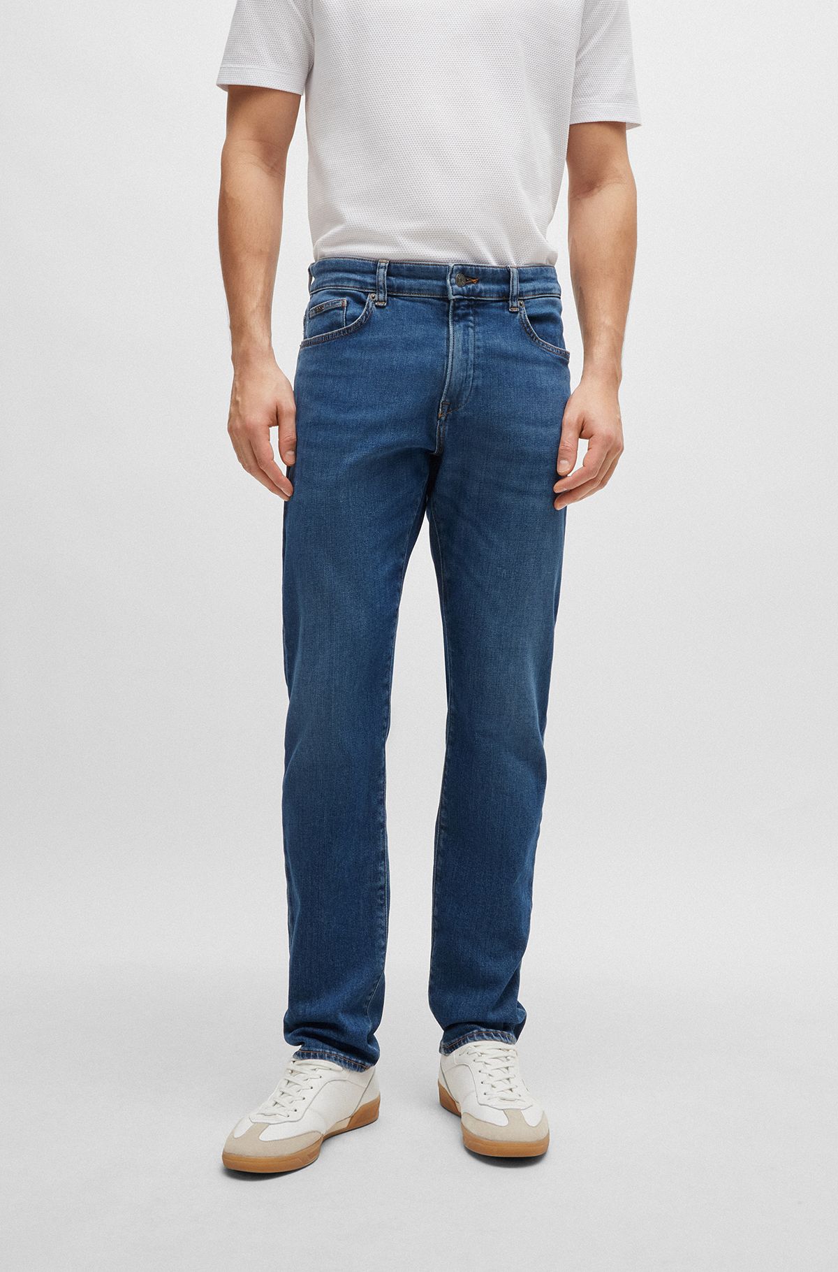 Blaue Slim-Fit Jeans aus bequemem Stretch-Denim, Blau