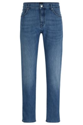 BOSS - Blaue Regular-Fit Jeans aus bequemem Stretch-Denim