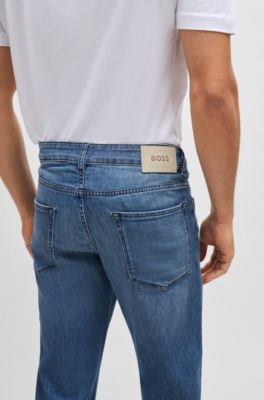 BOSS - Blaue Regular-Fit Jeans aus bequemem Stretch-Denim