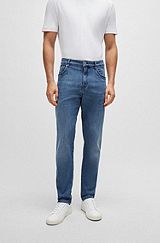 Regular-fit jeans in blue comfort-stretch denim, Blue
