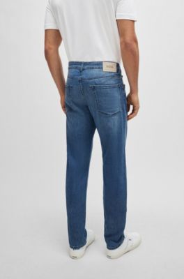BOSS - Blaue Regular-Fit Jeans aus bequemem Stretch-Denim