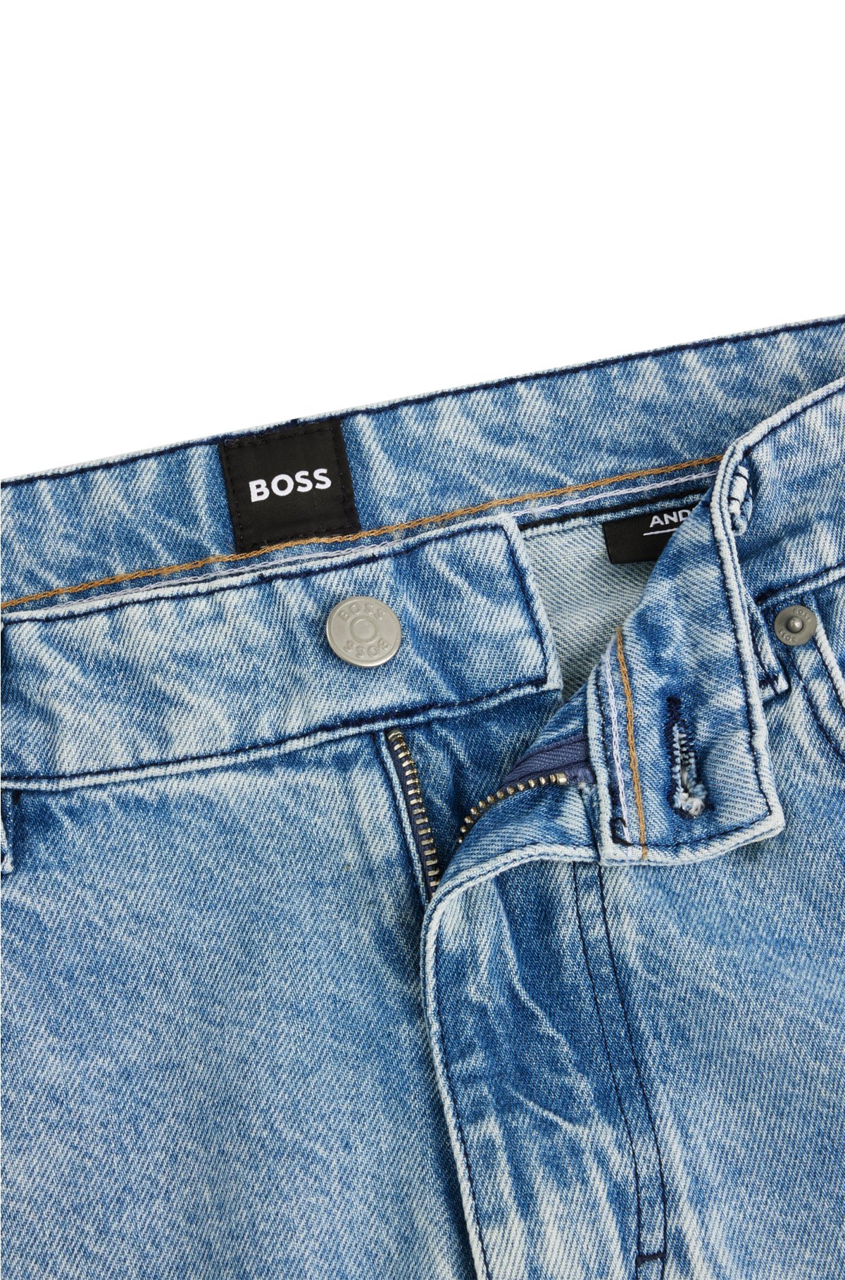 Relaxed-fit jeans in blue stonewashed rigid denim, Blue