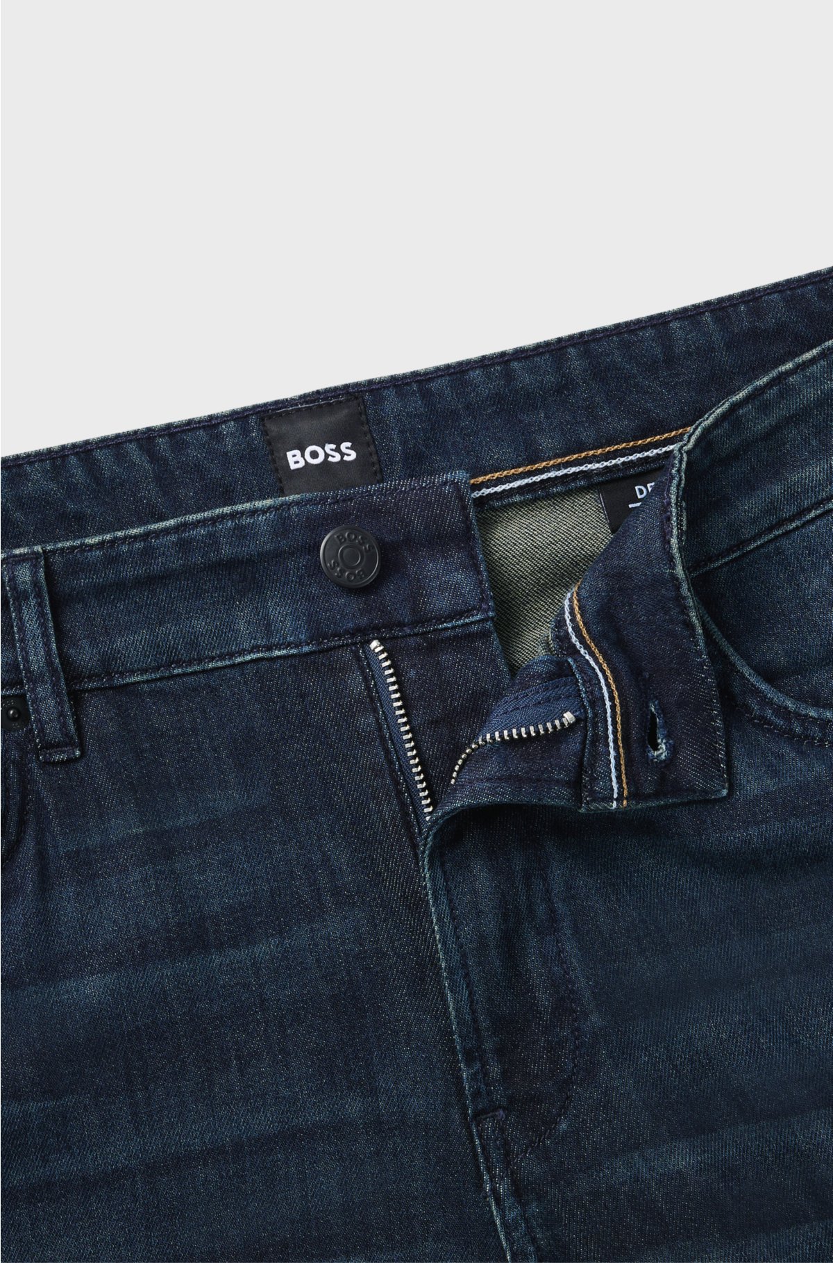 Slim-fit jeans in blue comfort-stretch denim, Dark Blue
