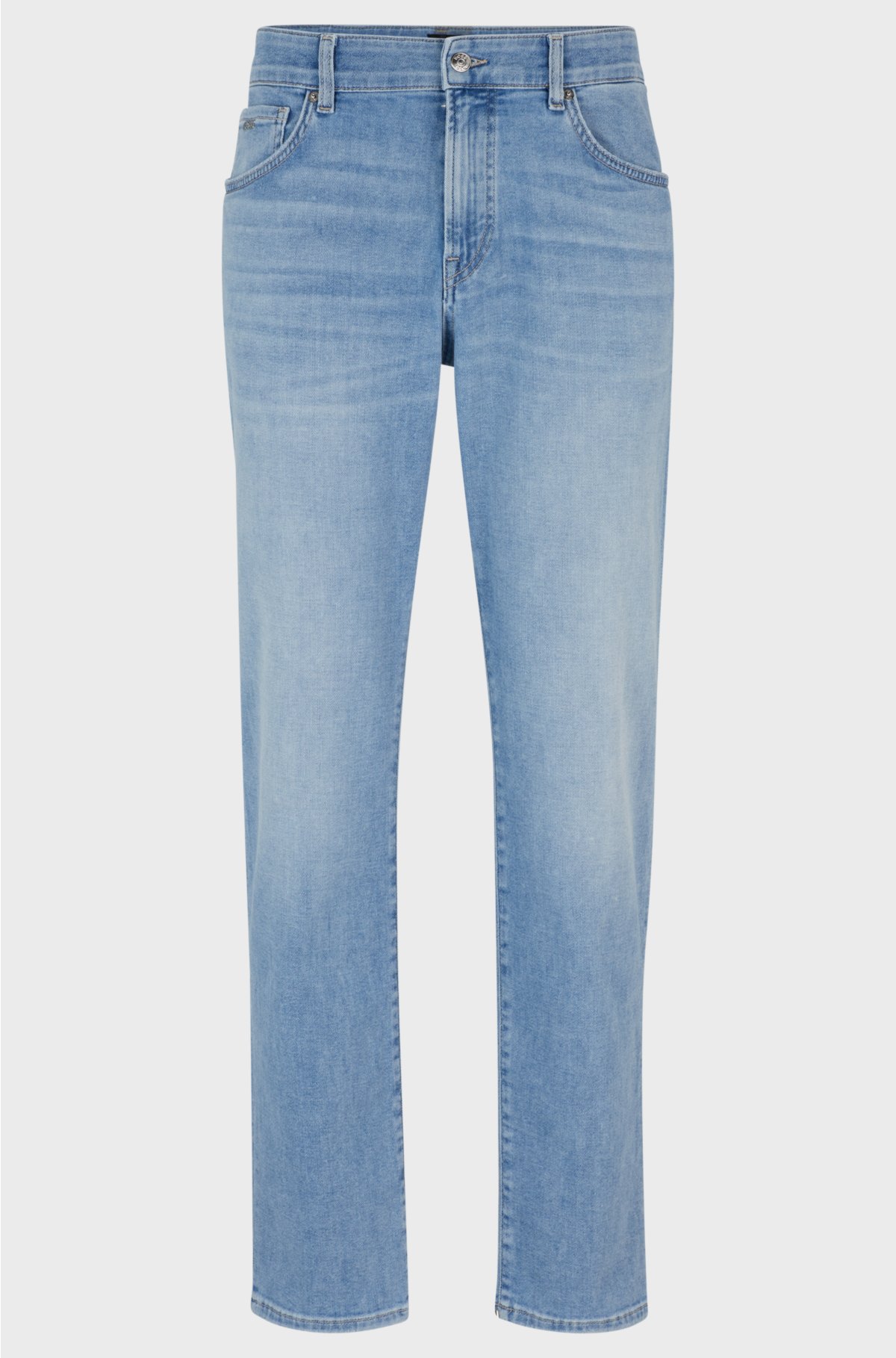 Regular-fit jeans in blue cashmere-touch denim, Light Blue