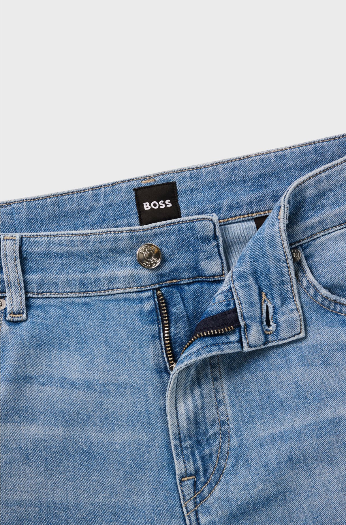 Regular-fit jeans in blue cashmere-touch denim, Light Blue