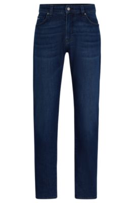 BOSS - Regular-fit jeans in blue comfort-stretch denim
