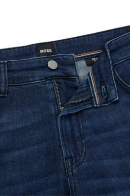 BOSS - Regular-fit jeans in blue comfort-stretch denim