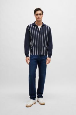 BOSS - Regular-fit jeans in blue comfort-stretch denim