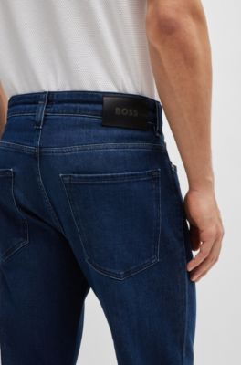 BOSS - Regular-fit jeans in blue comfort-stretch denim