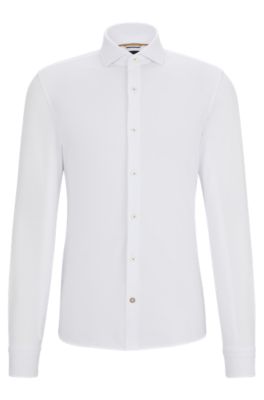 BOSS - Casual-fit long-sleeved shirt in cotton jersey