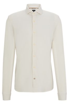 BOSS - カジュアルフィット ロングスリーブシャツ コットンジャージー 