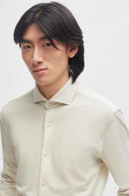 BOSS - カジュアルフィット ロングスリーブシャツ コットンジャージー 