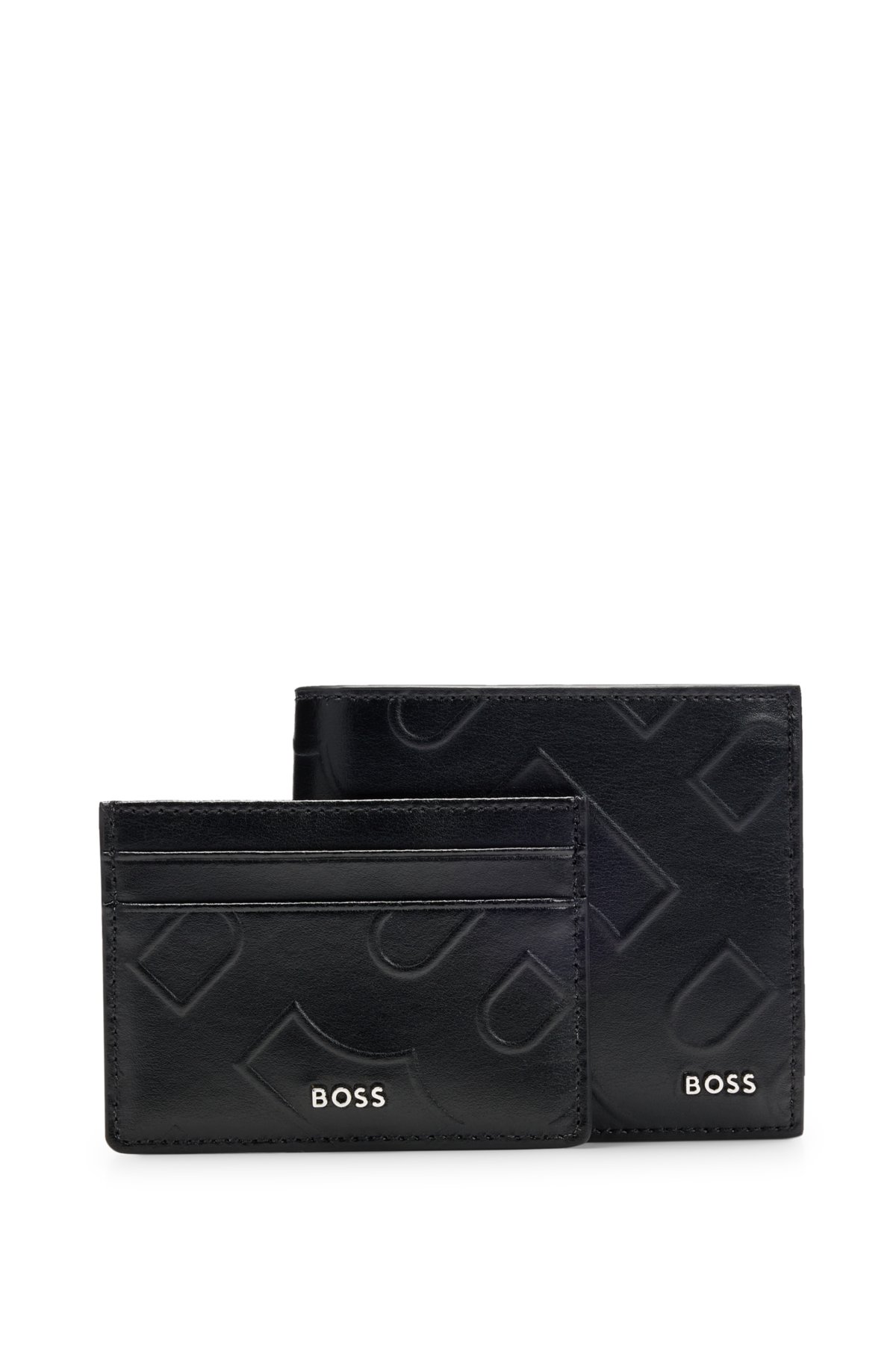 BOSS - ギフトセット カードケース＆ウォレット モノグラムエンボスレザー