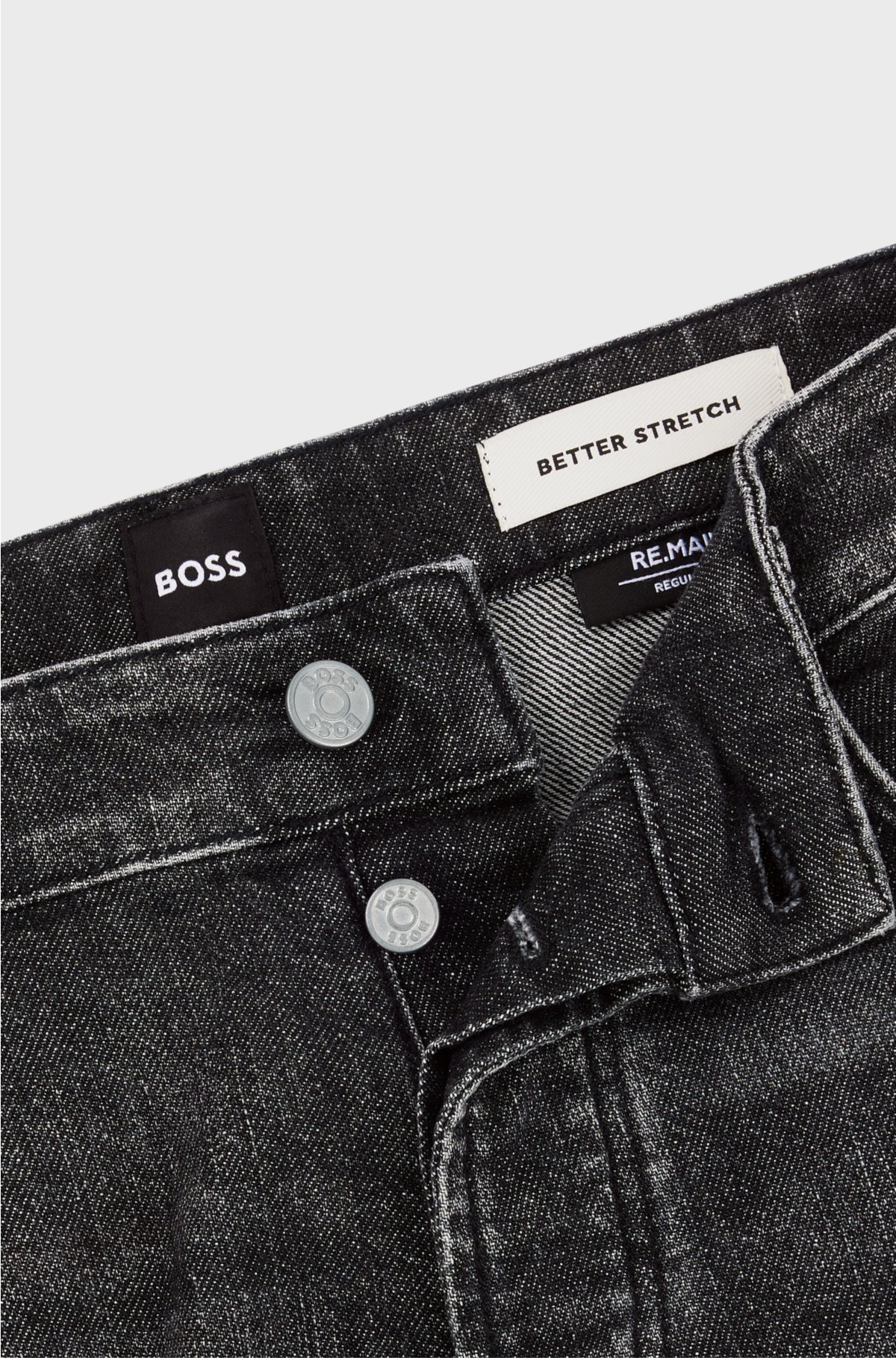 Regular-fit jeans in grey mechanical-stretch denim, Grey