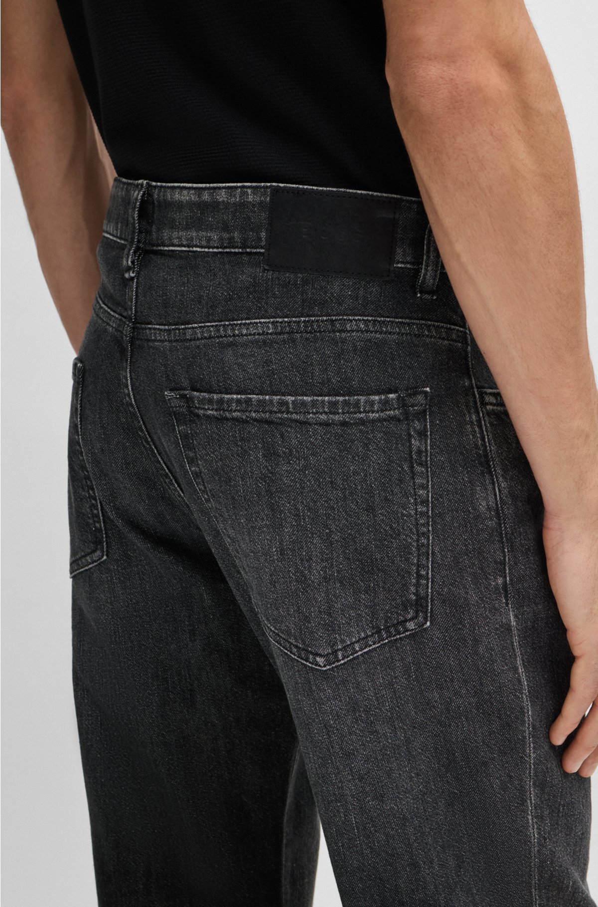 Regular-fit jeans in grey mechanical-stretch denim, Grey