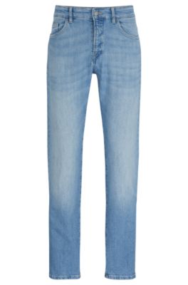 BOSS - Slim-fit jeans in blue stretch denim