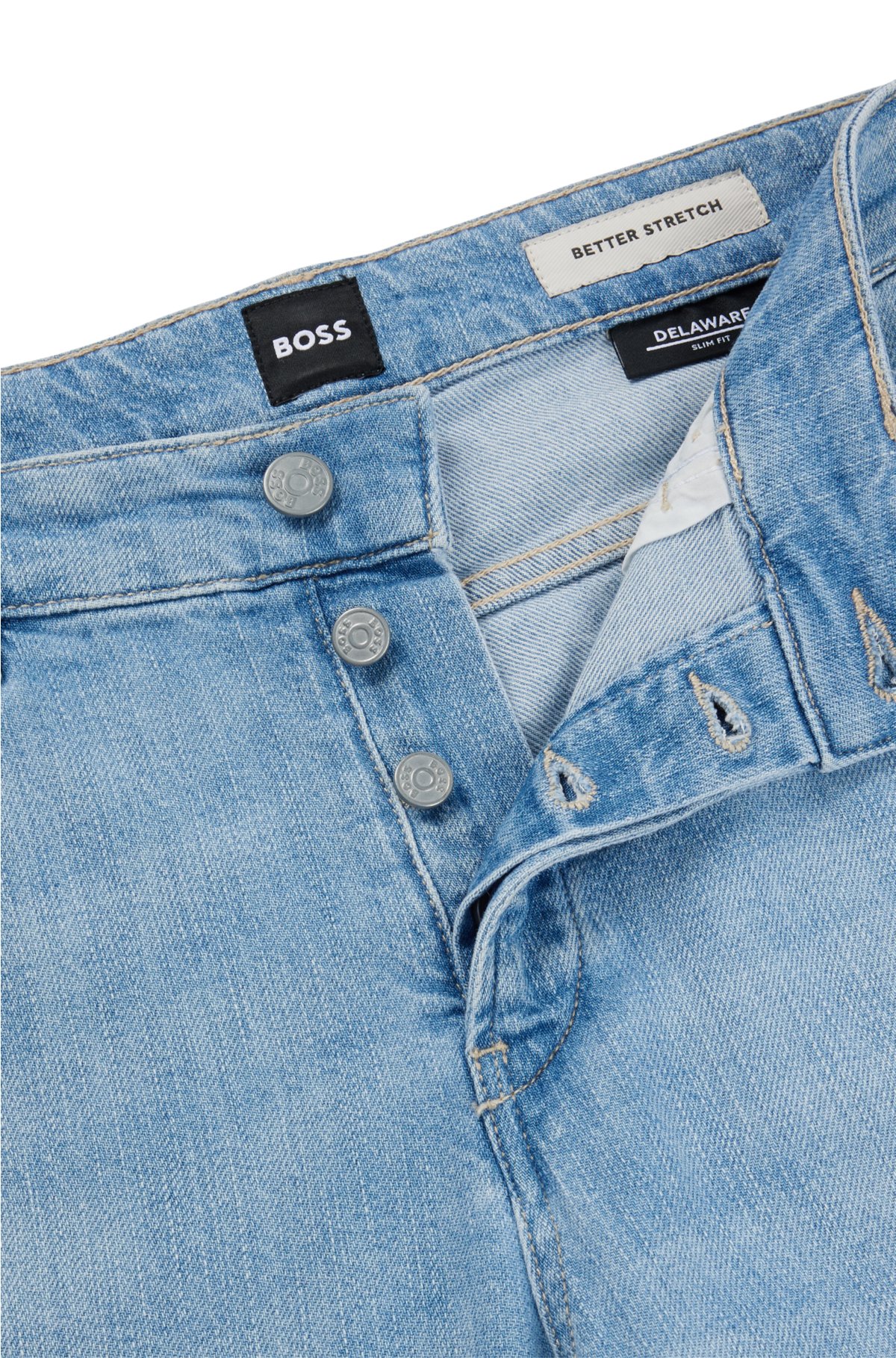 BOSS - Slim-fit jeans in blue stretch denim