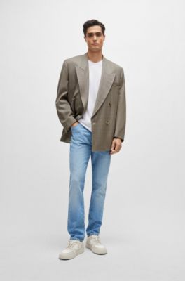 BOSS - Slim-fit jeans in blue stretch denim