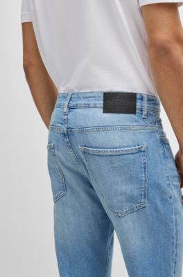BOSS - Slim-fit jeans in blue stretch denim