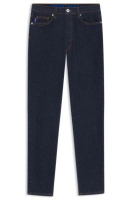 Skinny-fit jeans in dark-blue stretch denim, Dark Blue