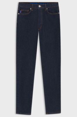 Skinny fit-jeans i m&ouml;rkbl&aring; stretchig denim, M&ouml;rkbl&aring;