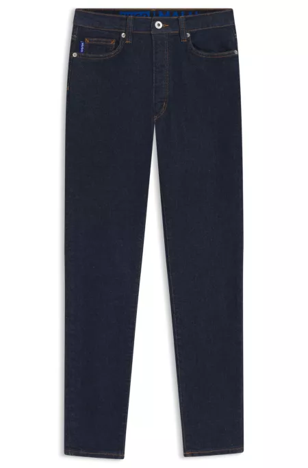 Skinny-Fit Jeans aus dunkelblauem Stretch-Denim