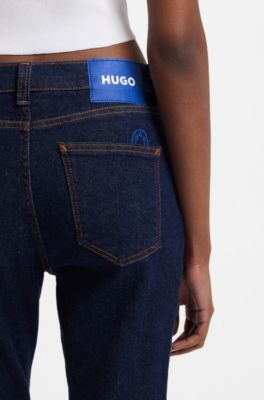Skinny fit-jeans i m&ouml;rkbl&aring; stretchig denim, M&ouml;rkbl&aring;