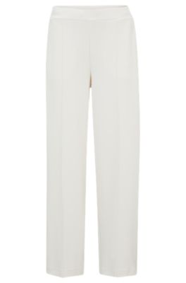 BOSS - Piqué jersey trousers with front pleats