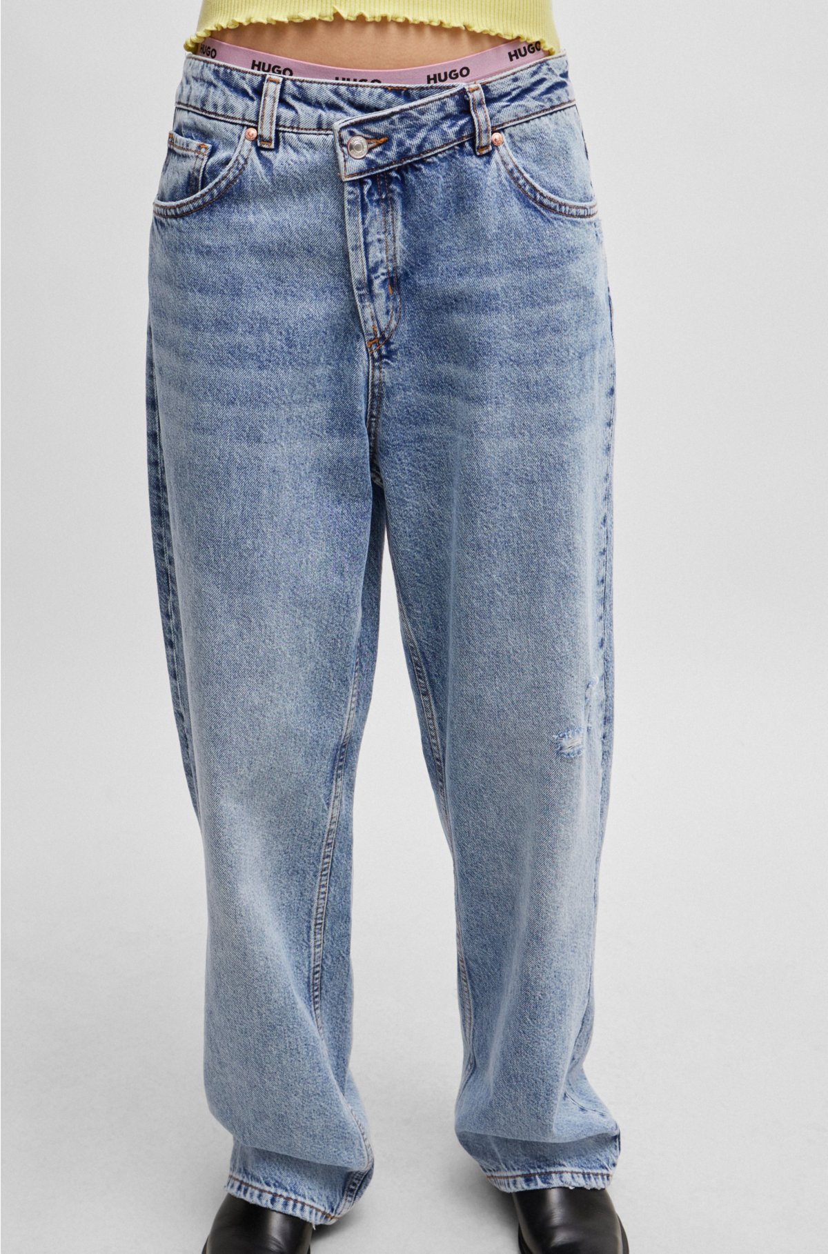Relaxed-fit jeans in quartz-blue denim, Blue