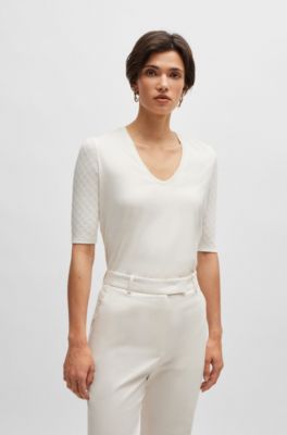 white silk t shirt women's