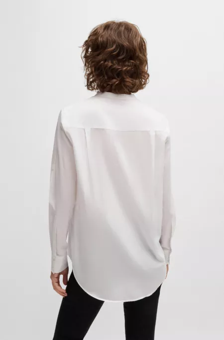 Chemisier Regular en chambray de coton mélangé